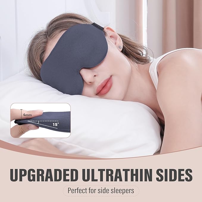 YIVIEW Sleep Mask for Side Sleeper, Complete Light Blocking 3D Sleeping Eye Mask, Soft Breathable Eye Cover for Women Men, Relaxing Zero Pressure Night Blindfold