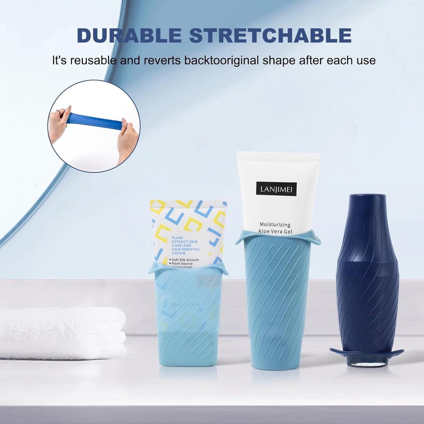 Bottle Covers for Travel, Leak Proofing, Travel Size Container Silicone toiletry sleeves, Leak Locks Travel Accessories for Shampoo Wash Body Bottles and other beauty and personal care(8pcs)