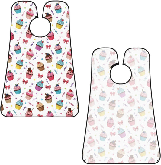 Waterproof Beard Trimming Bib, Non-Stick Hair Catcher for Men Shaving, Grooming Apron for Husband Dad, Sunmmer Colorful Ice Cream Cake Shave Bib