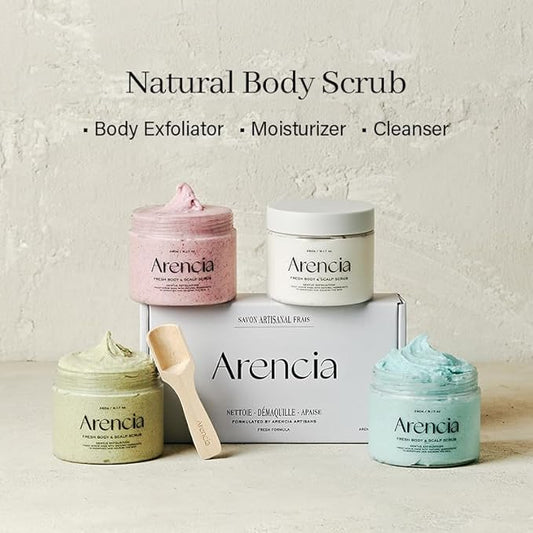 Fresh Cloud Sea Salt Body & Scalp Scrub (Pink) - Exfoliant, Bump Eraser For Silky Smooth Skin, Korean Skin Care