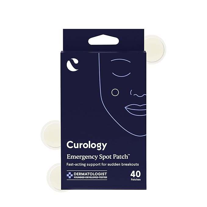 Curology Emergency Spot Pimple Patches for Face, Hydrocolloid Pimple Patches Fast-Acting, 40 Count