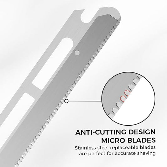 ZOMCHI Reusable Metal Dermaplane Tool Refills, Set of 10 Replacement Blades (Micro Distance), Dermaplaning Razor Refills, Plastic Free Eyebrow Razor Blades