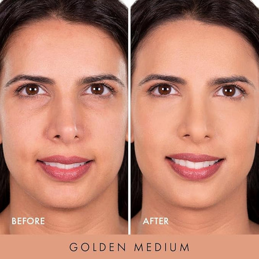 Wander Beauty Wanderlust Powder Foundation - Golden Medium - Blur & Even Skin Tone - Perfect & Hydrate With Hyaluronic Acid, Aloe, Honeysuckle, & Vitamin E - Lightweight, Buildable Coverage - 0.31 oz