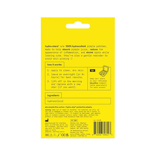 Starface Hydro-Stars BIG PACK, Hydrocolloid Pimple Patches, Absorb Fluid and Reduce Redness, Cute Star Shape, Cruelty-Free Skincare (96 Count)