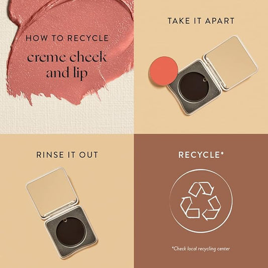 Honest Beauty 2-in-1 Creme Cheek Blush + Lip Color | EWG Verified, Vegan + Cruelty Free | Fire Coral, .1 oz