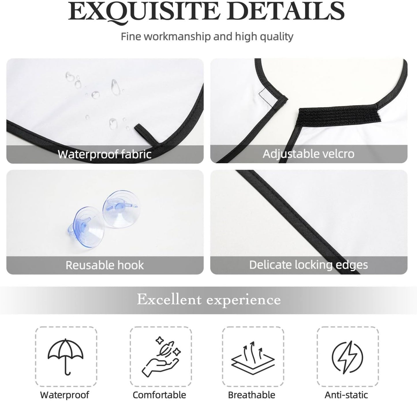 Men's Shaving Accessory Witch Witchcraft Goth Skull Mushroom, Waterproof Beard Apron with Hair Catcher & Suction Cups