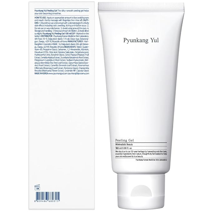 Pyunkang Yul PKY Peeling Gel with Immediate Visible Effect, Mild and Smooth Face Scrub with Papaya and AHA, Zero-Irritation, Korean Skincare (3.4 Fl.Oz, 100ml)