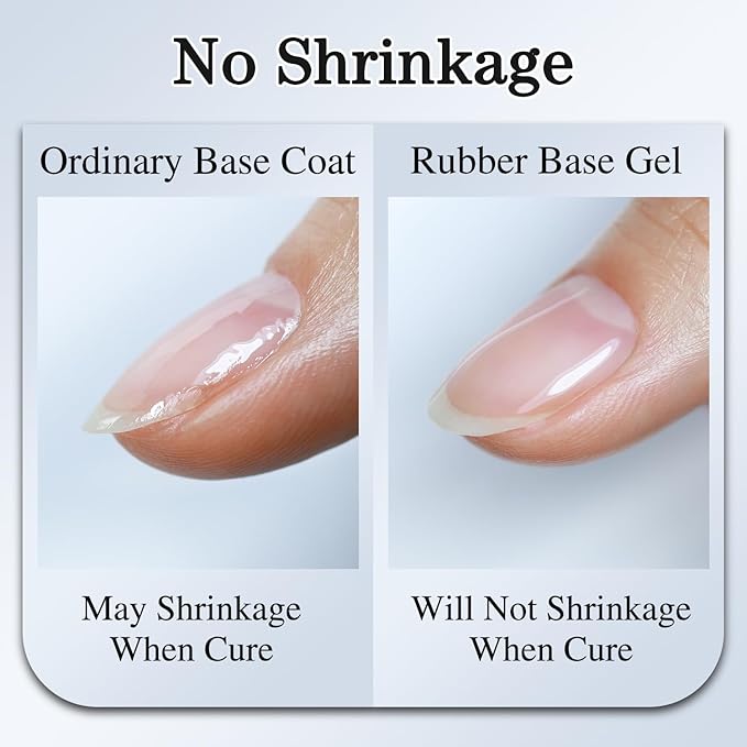 Double Rhythm 0.5Oz Nail Strengthener Rubber Gel Nail Polish 15ml Clear Builder in a Bottle Nail Thickening Extension Hard Structure Gel Glue (Clear 8 in 1-1)