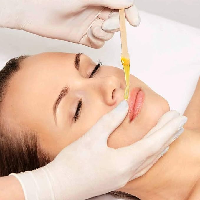 Mibly 250 Pcs Wooden Wax Sticks - Eyebrow, Lip, Nose Small Waxing Applicator Sticks for Hair Removal and Smooth Skin - Spa and Home Usage