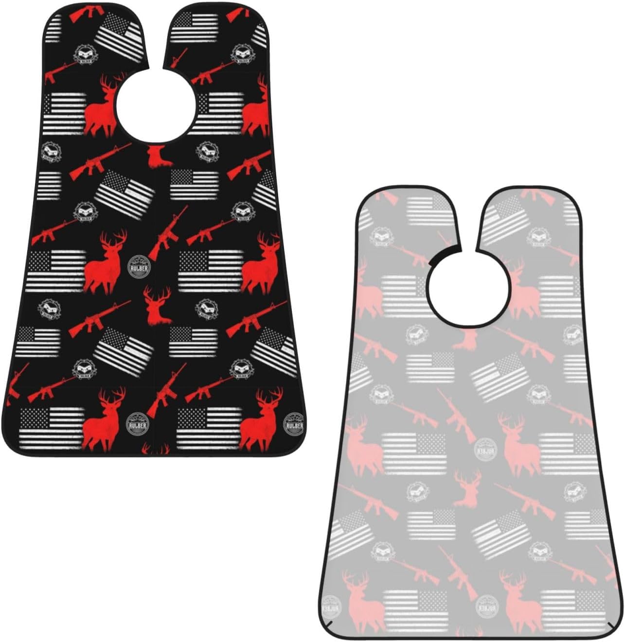 Beard Trimming Catcher Apron, Waterproof Non-Stick Grooming Bib for Shaving, Ideal for Men Dad Father’s Day, Thin Red Line American Hunting Deer Flag Shave Bib