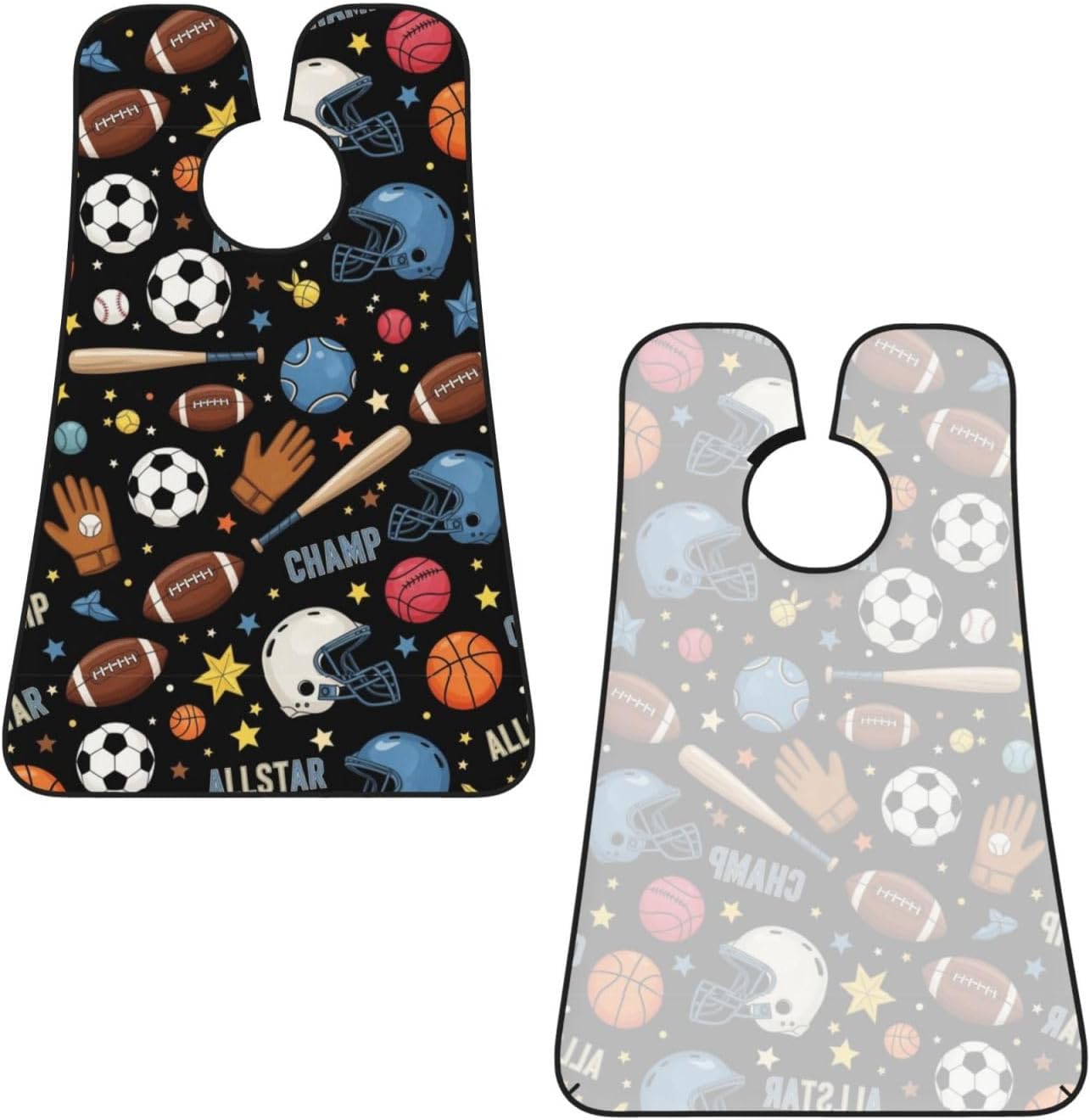 Beard Bib with 3 Suction Cups, Non-Stick Waterproof Hair Catcher Apron, Men's Shaving Essential for Grooming, Cool Ice Hockey Ball Soccer Basketball Baseball Football American Sport Shave Bib