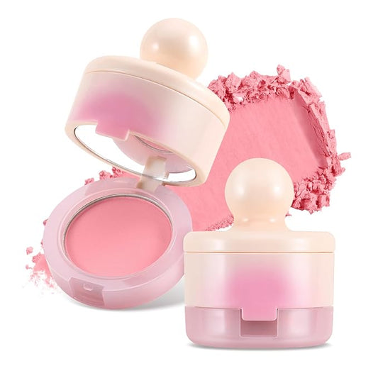 Boobeen Blush Compact for Face, Matte Powder Blush for Cheeks Powder Palette, Nude Light Blush with Puff, Blusher Makeup for a Radiant, Natural Glowing