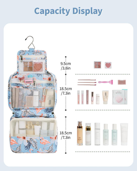 Narwey Small Hanging Travel Toiletry Bag for Women, Travel Bag for Toiletries, Makeup Bag Organizer Cosmetic Bags Make Up Bags for Girls