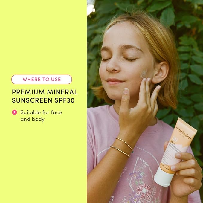 Evereden Premium Mineral Sunscreen SPF 30: Baby-Safe Whole-Family Mineral Sunblock Kids Love - Non-Nano Kids Sunscreen for Year-Round UVA & UVB Protection -Safe & Reef-Friendly - FSA Eligible
