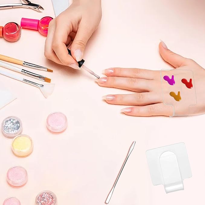 yueton 2SET Handheld Square Color Palette Acrylic Color Palette Beauty Color Palette Beauty Concealer Plate Liquid Foundation Color Palette Nail Art Transparent Palette for Makeup Foundation