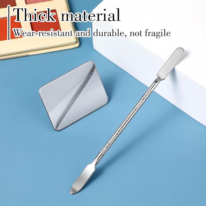 Makeup Mixing Palette, Makeup Spatula Palette with Foundation Spatula, Stainless Steel Makeup Mixing Tray, Nail Art Palette for Mixing Foundation Eye Shadow Eyelash Nail Art