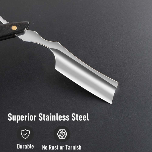 Professional Straight Edge Barber Razor,Straight razors for men, Premium Stainless Steel Shaver Razor with Shaving Strop for Men Home & Salon Grooming Using (NO.187)