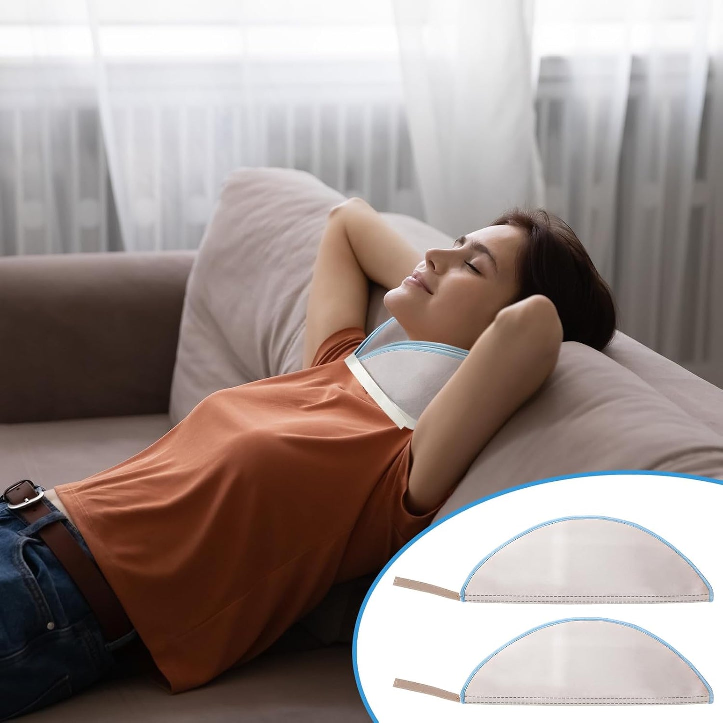 2 Pcs Heating Pad Cover Foam Filled Terry Cover Hydroculators Moist Hot Heat Pack for Cramps Muscle Soreness Dysmenorrhea Aches Relaxation Without Pockets (Neck Contour)