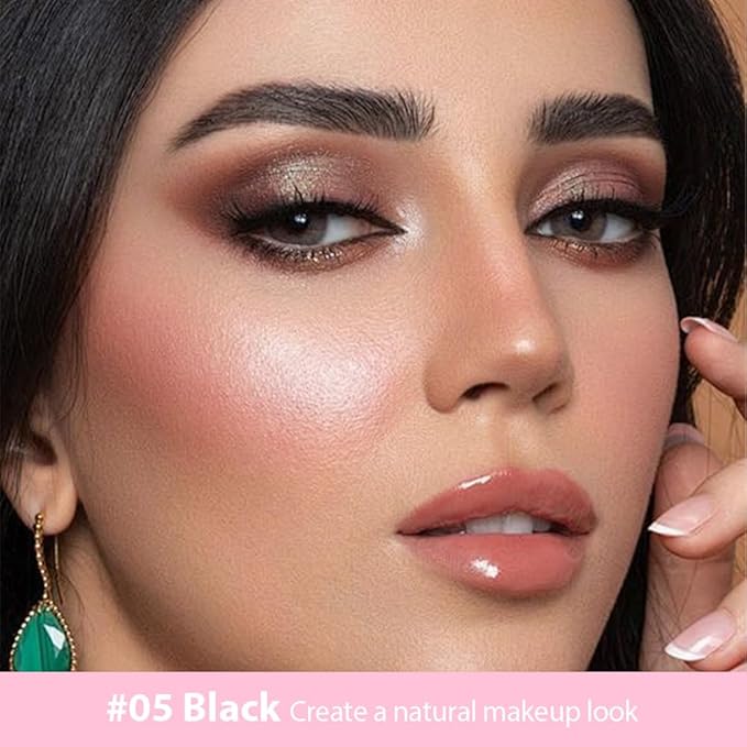 evpct 1Pcs Black Magic Microblading Dual-Ended Eyebrow Contouring Pen Brow Pencil, with 4 Brush Micro-Fork-Tips Applicator and Precise Brush-Tip, Hair Like Strokes, with Dual-ended Eyebrow Brush