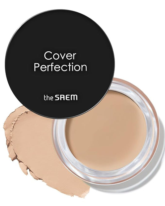 THESAEM Cover Perfection Pot Concealer #01 Clear Beige - High Adherence & Coverage Balm, Conceals Blemish & Acne Spots, Matte Finish Sebum Control for Oily and Combination Skin