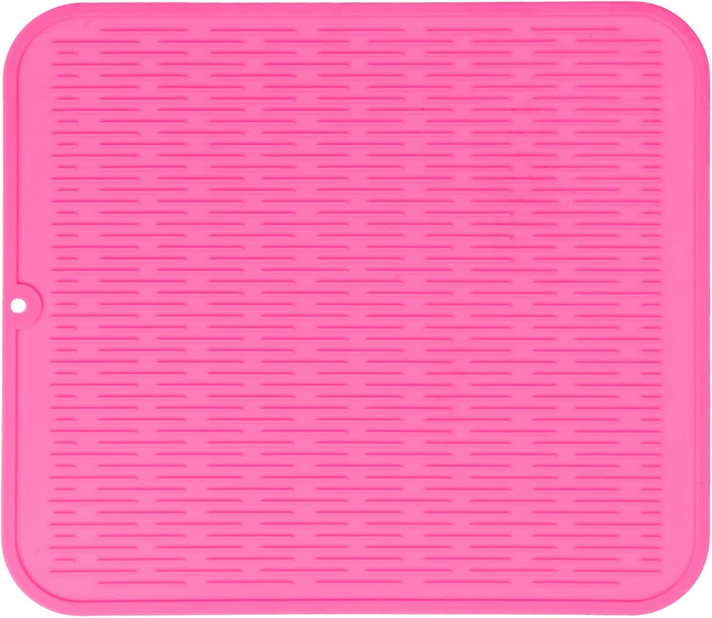 Silicone Dish Drying Mat for Multiple Usage,Easy clean,Eco-friendly,Heat-resistant Silicone Mat for Kitchen Counter or Sink,Refrigerator or Drawer Liner Rose XL 18 inches x 16 inches