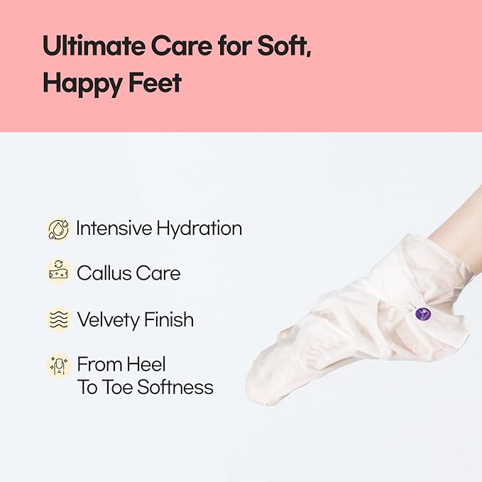 Epielle Moisturizing Foot Masks 6 Pairs, Deep Moisturizing Socks for Dry Feet & Cracked Heels, Relieve and Soften with Sunflower Seed Oil & Avocado Oil, Korean Skin Care, Spa Self Care Gifts for Women