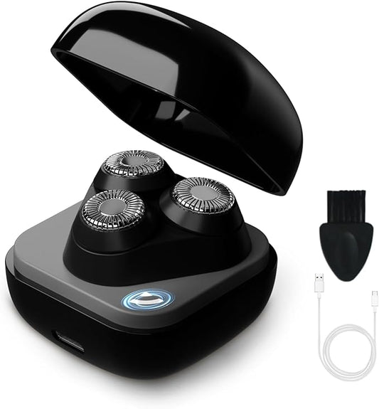 Facial Hair Removal for Women, 3D Floating Blade Rotary Razor, Wet/Dry Electric Shaver, Portable & USB Rechargeable Epilator Hair Remover for Face, Upper Lip, Chin, Arms & Legs (Black)