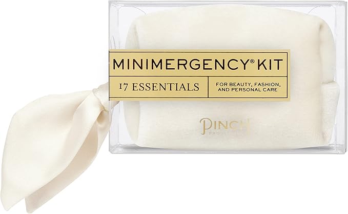 Pinch Provisions Velvet Minimergency Kit, for Her, Includes 17 Must-Have Emergency Essential Items, Compact, Multi-Functional Pouch, Gift for Parties and Birthdays