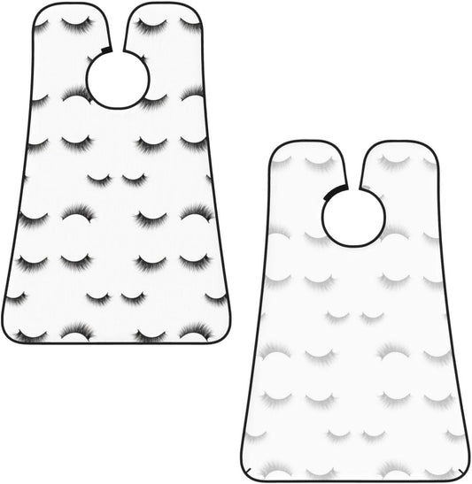 Strong Suction Cup Beard Grooming Bib, Non-Stick Hair Catcher, Waterproof, for Shaving, Black Eyelash White