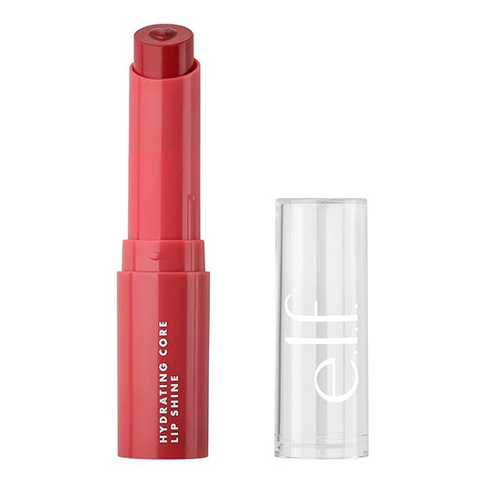 e.l.f. Hydrating Core Lip Shine, Conditioning & Nourishing Lip Balm, Sheer Color Tinted Lip Moisturizer, Joyful, 0.09 Oz
