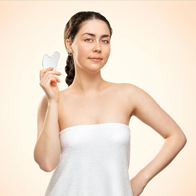 Stainless Steel Gua Sha Facial Tools Heart Shaped Guasha for Face Metal Gua Sha Tighten Skin Massage Guasha Beauty Tool for Body Eyes Neck