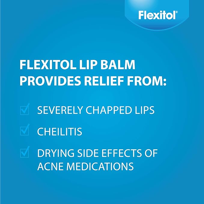 Flexitol Lip Balm, 0.35 Ounce Tube, Cream White, 3 Count (Pack of 1)