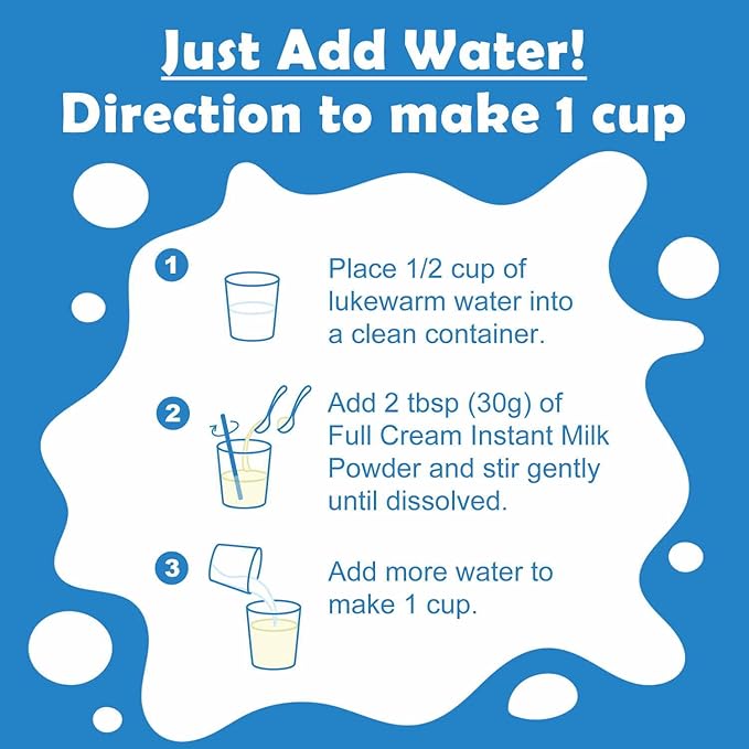 TALCUFON New Zealand Milk Powder Full Cream Instant Milk Powder Gluten Free, Non-GMO Shelf-Stable & Easy to Use 16 Oz