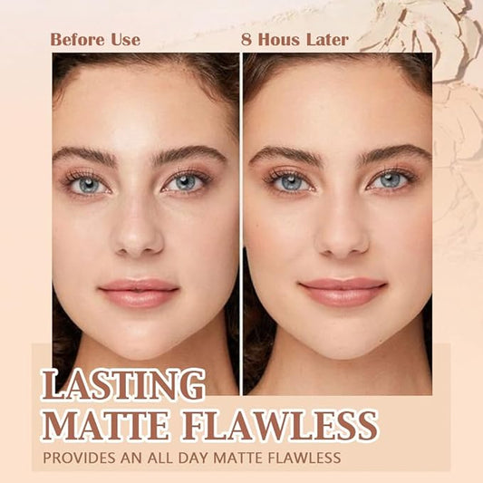 Pressed Matte Face Powder Makeup & Setting Powder for Poreless Wrinkle Blurring Contour Concealer Finishing,Lightweight,High Coverage,Shine Control, N.W 10g (02#)