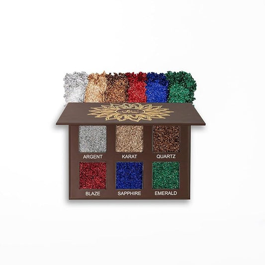 Glitter Eyeshadow Palette, Pressed Pigmented Mineral Ultra Eyeshadow Palette, Long Lasting, Quick Drying, Loose Glitter Glue for Eye Crystals Makeup