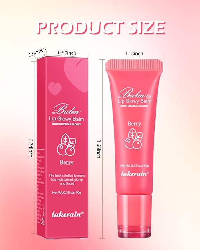 Moisturizer Lip Glowy Balm, Hydrating & Nourishing Repair Sleeping Lip Mask, Shine Glossy Finish Lip Oil, Day and Night Smooth Cracked Chapped Dry Lips, Lip Care Therapy Treatment for Women-2#Berry