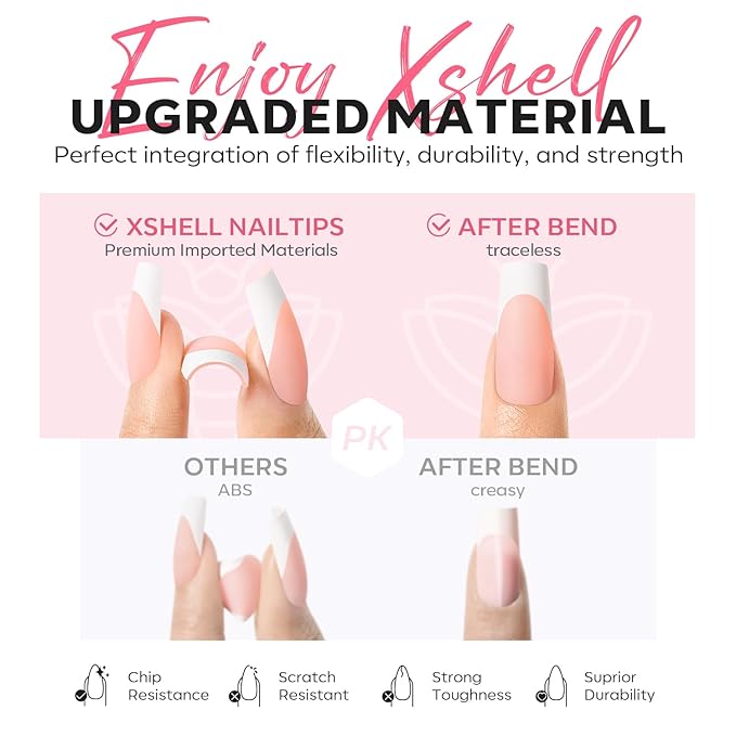 modelones Press on Nails, 150 Pcs French Tip Press on Nails, NailBoxie Brown Short Almond Nail Tips, Soft Gel Nail Tips, Ideal for Wedding, Party, Daily DIY Nail, 15 Sizes (S)