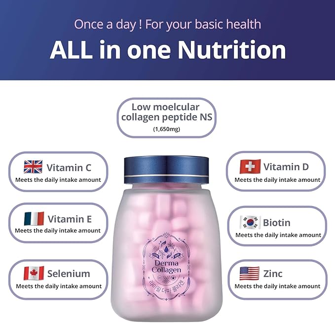 Derma Collagen-Luxury pack (84 tablets * 4 units) -Skin Care with Biotin Vitamin C D E, Collagen peptides and Zinc Selenium for Reduce Wrinkles, Tighten Skin, Boost Hair Skin Nails Joints