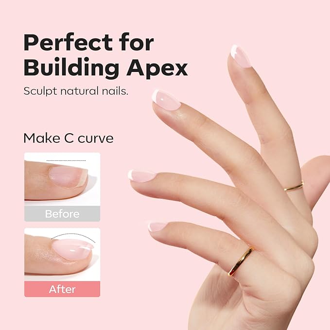 modelones Builder Nail Gel, 8-in-One Barely Pink Builder, Sheer Pink Rubber Base Gel Polish, LED Lamp Cured Color Base Hardener Strengthener Apex Building Extension for Girls DIY Salon Home