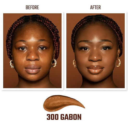 Juvia's Place I Am Magic Velvety Matte Liquid Foundation 300 - Gabon - Dark w/Neutral, Golden Undertone, Makeup Foundation Full Coverage, Lightweight, Long Wear, Velvety Matte Finish