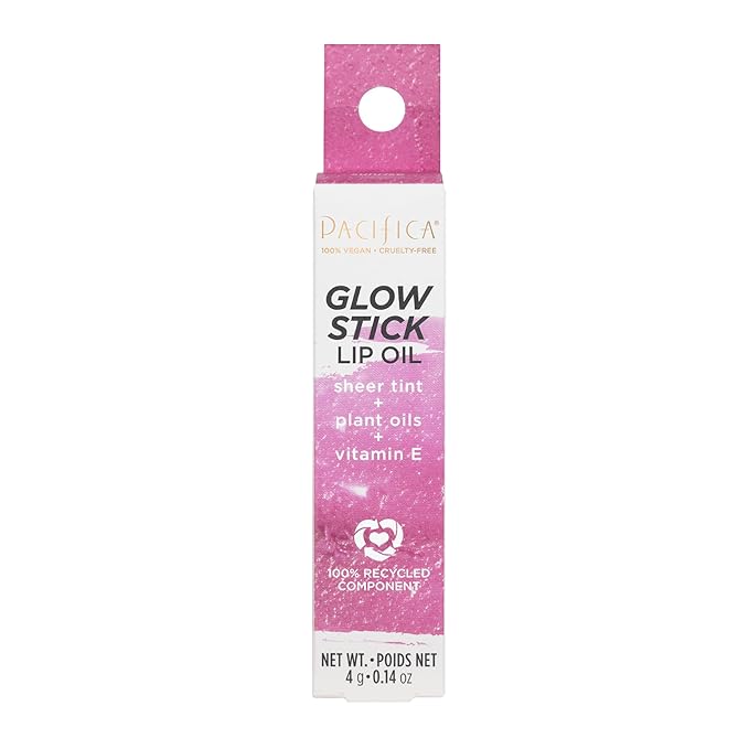 Pacifica Beauty Glow Stick Lip Oil, Sheer Hint of Color, Lip Tint, Moisturize, Nourish, Hydrating, Glossy, Vitamin E, Tinted Lip Balm, Soft Lips, Vegan, Sunrise, 0.14 oz (1 Count)