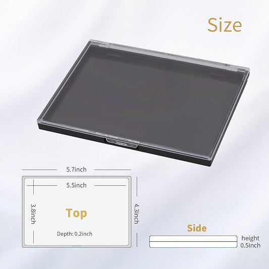 AJLTPA Magnetic Makeup Palette with Clear Top, Empty Eyeshadow Pan Dispensing Storage Box with 40Pcs Adhesive Metal Stickers for DIY Cosmetics Lipstick Blush Powder(Medium Palette - 5.7"x4.3")