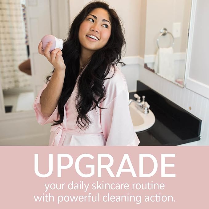 TAO Clean Ona Diamond Orbital Facial Brush and Cleansing Station – Suave Mauve – Electric Face Cleansing Brush with Ergonomic Handle, Dual Speed Settings