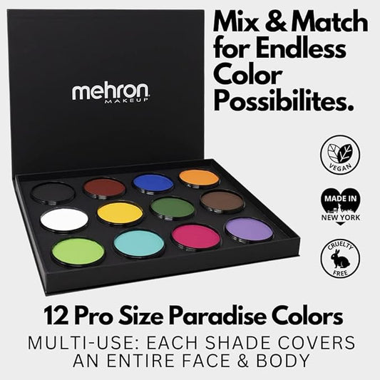 Mehron Makeup Paradise Makeup AQ ProPalette - 12 Colors