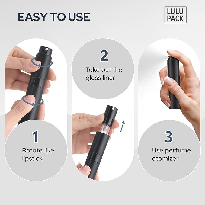 Travel Perfume Bottle Refillable - Cologne Spray Atomizer Mini - Small Travel Size Sprayer Empty for Refill Sample Container - Portable Fragrance Decant Dispenser for Men Women 8ml 4PCS Blue