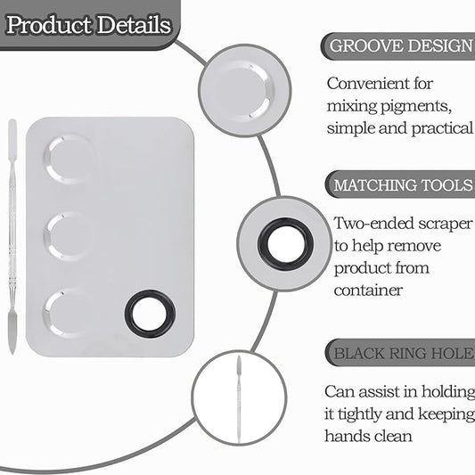 Makeup Palette, Professional Makeup Palette Cosmetic Mixer Cosmetic Palette Makeup Coloring Tools Makeup Tool With Spatula Suitable for Mixing Cosmetic Colors