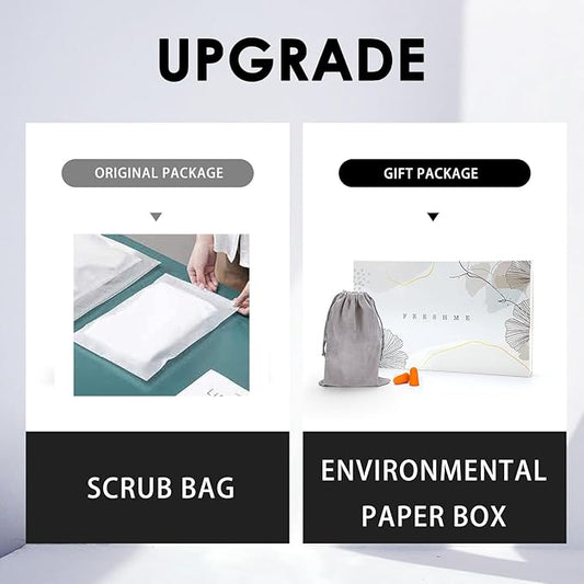 FRESHME Deluxe Cotton Sleep Mask Gift Set - 100% Blackout Large Comfortable Blindfold Adjustable Eye Mask Pillow in Gift Box for Men Women Side Sleeper Travel Meditation Airplane