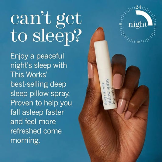 thisworks Choose Sleep Travel Kit, The Deep Sleep Pillow Mini Spray and Aromatherapeutic Roller Ball Infused with Eucalyptus, Frankincense & Lavender Essential Oils, 2x5ml