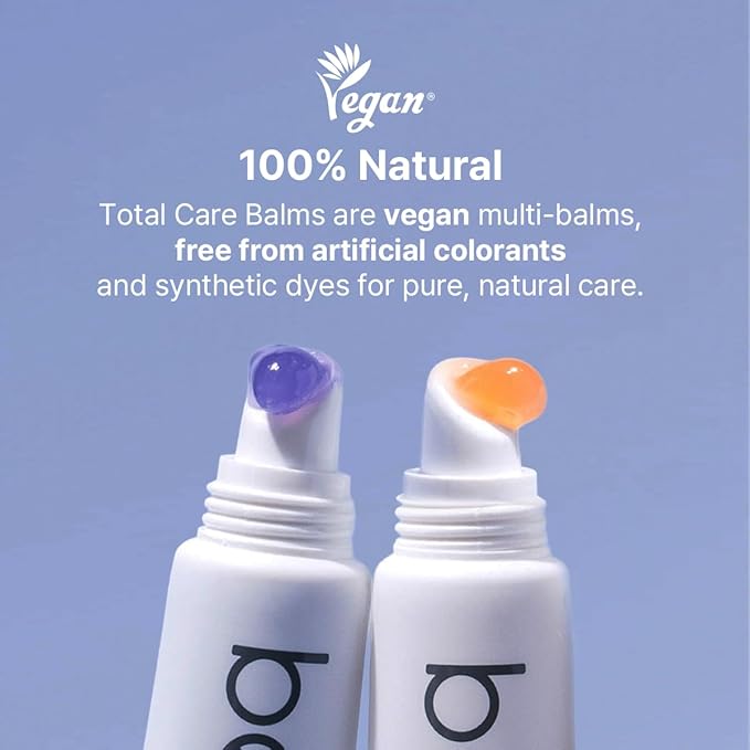 Total Care Balm Dual Pack - Berry Burst and Peachy Pleasure Nourishing Multi-Balm with Vitamin E for Moisturizing Lips, Nails, Elbows and Dry Skin (2 pc)