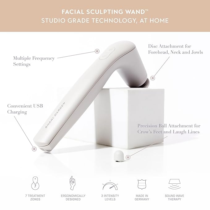 SHANI DARDEN SKINCARE Sculpt & Firm Travel Kit, Facial Sculpting Wand, Attachments, Retinol Reform & Lactic Serums, Peptide Cream & Pep Gel, 7 Items